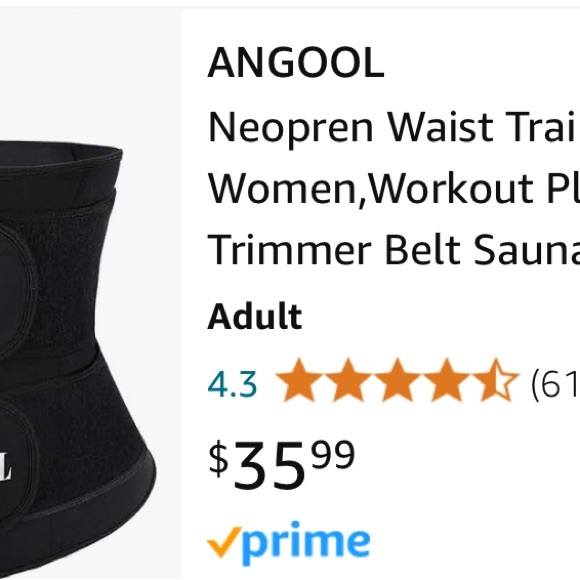 ANGOOL Neopren Waist Trainer for Women,Workout Plus Size Trimmer Belt - Picture 1 of 5